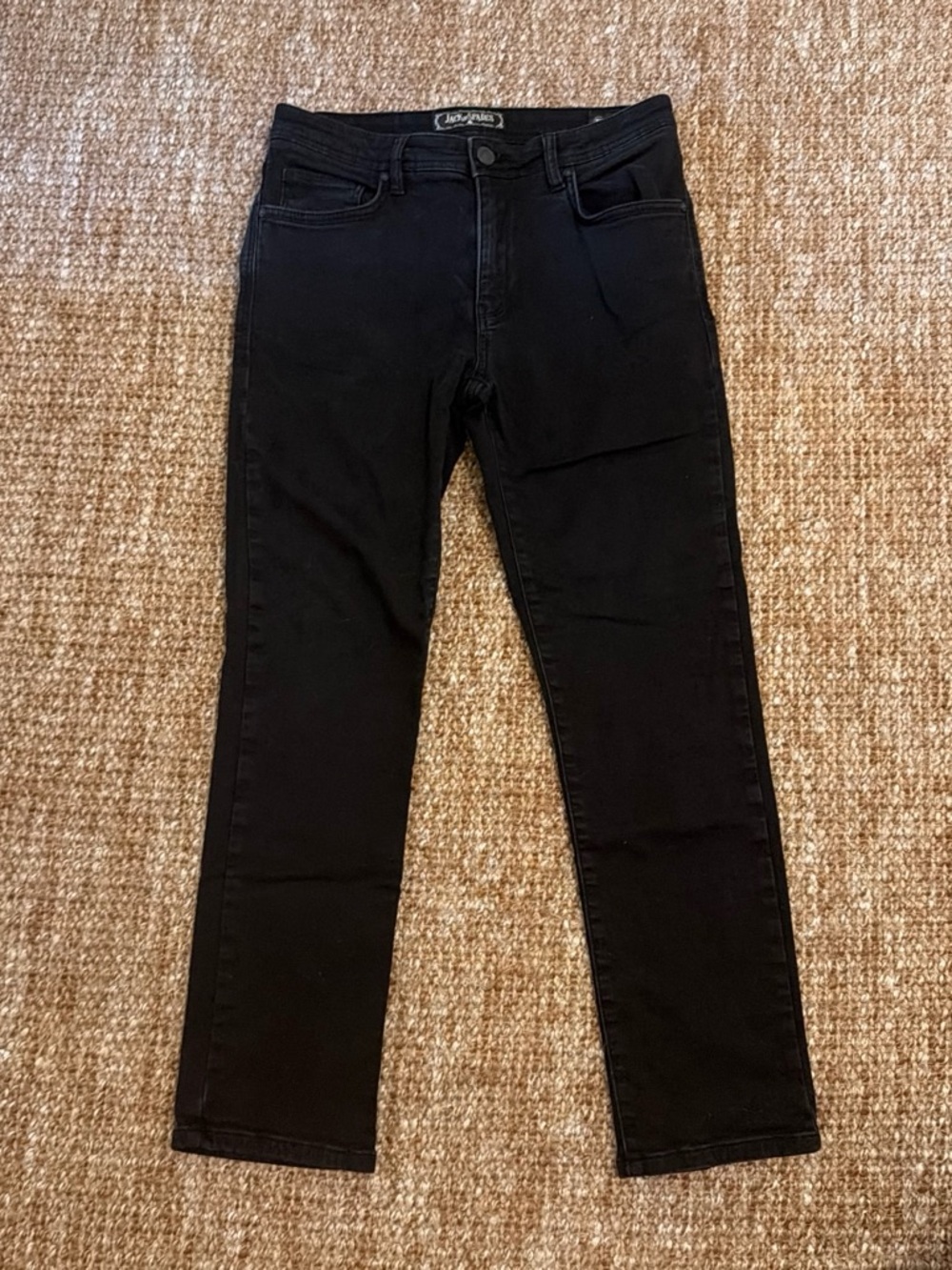 Jack of Spades Men's Straight Black Jeans